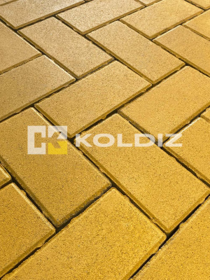 Брусчатка Колдиз Прямоугольник 200х100х60 без фаски Желтая