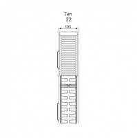 Стальной панельный радиатор Rommer 22/300/800 нижнее правое подключение Ventil