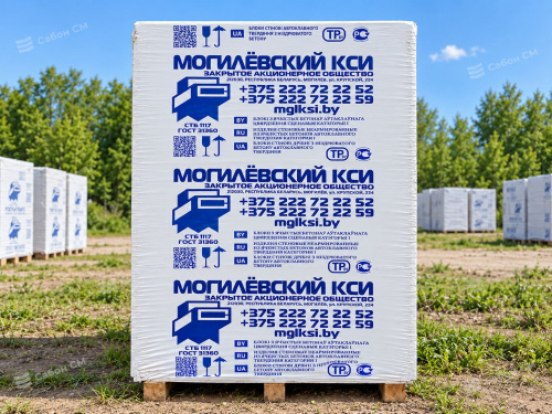 Газосиликатные блоки Могилевский КСИ D700 625х175х250 перегородочные